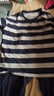 頂瓜瓜睡衣情侶短袖七分褲純棉條紋家居服套裝圓領(lǐng)睡衣 深域藍(lán)條男 170 曬單實(shí)拍圖