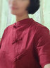 弄堂里高端輕奢 復(fù)古中式改良旗袍森系棉麻文藝寬松a字連衣裙長裙女夏 酒紅色 M （示范碼） 曬單實拍圖
