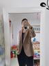 Mirza Mirror小西裝外套女2025春裝流行款高級炸街寬松休閑甜美西服上衣 黑色(兩個(gè)扣子款） 2XL 曬單實(shí)拍圖