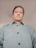 狄帝鯊男士襯衫長(cháng)袖春秋季港風(fēng)工裝全棉潮襯衣寸衫外套衣服男裝休閑上衣 灰綠色 L 曬單實(shí)拍圖