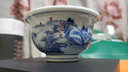 豐陶張生 景德鎮(zhèn)半手工貼花青花釉里紅壓手杯主人杯纏枝蓮陶瓷品茗杯禮品 壓手杯 山水圖 曬單實(shí)拍圖