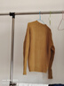 東方鴨羊毛衫女短款毛衣女秋冬季開(kāi)衫時(shí)尚2024新款針織毛衫外搭加厚外套 黃色 M 90-100斤穿 曬單實(shí)拍圖
