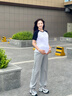 unisunny孕尚孕婦褲子運(yùn)動(dòng)褲春秋外穿大碼寬松直筒束腳兩穿衛(wèi)褲孕期高腰休閑褲 淺灰【春秋款】 XL【建議120～140斤】 曬單實(shí)拍圖