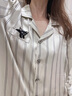 野獸派躲貓貓女士白條紋22姆米真絲襯衫裙家居服睡衣結(jié)婚禮物 女士真絲襯衫裙-S 曬單實(shí)拍圖