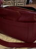 tushky女款包包2026新款潮頭層牛皮單肩斜挎包女大包真皮新月包七夕禮物 酒紅色 曬單實(shí)拍圖