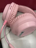 索尼SONY適用電腦頭戴式耳機帶麥克風筆記本電腦臺式有線電競游戲專用usb耳麥適用索尼 粉色雙插無光版【臺式機/雙孔筆 標配 曬單實拍圖