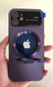 漫畫師 適用蘋果12/16promax手機殼支架磁吸無線充iPhone12ProMax自帶鏡頭膜防摔保護套16plus磨砂電鍍款 蘋果12【暗紫色】支架磁吸磨砂殼 曬單實拍圖