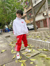 G.DUCKKIDS兒童套裝2025新款男女寶寶衣服春秋季潮流韓系運動服裝時尚兩件套 白+紅中國風(fēng)套裝 90 建議身高80厘米左右 曬單實拍圖