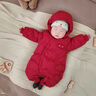 湯尼倍兒嬰兒連體羽絨服白鴨絨冬季外出寶寶新年紅色哈衣幼兒保暖連體衣 暗紅【云朵】 73cm 曬單實(shí)拍圖