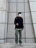 筱雪凌休閑褲男美式cleanfit伐木工裝褲男士夏季新款寬松直筒長褲子男款 2345軍綠色 L 曬單實拍圖