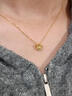 中國黃金（CHINA GOLD）黃金項(xiàng)鏈碎碎金皇冠吊墜足金套鏈鎖骨鏈女送老婆跨年禮物送女生 約2.9g 曬單實(shí)拍圖