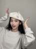 槿城日系可愛(ài)花朵貝雷帽畫(huà)家帽女大頭圍顯臉小百搭薄款八角帽子潮M921 曬單實(shí)拍圖