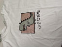 陌汀潮牌印花小怪獸恐龍T恤男短袖純棉日系原宿風(fēng)夏情侶裝打底上衣服 白T 0593 3XL 曬單實(shí)拍圖