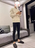 莫代爾莫代爾秋褲男薄款男士修身青年無(wú)痕打底褲7A抑菌襠棉毛褲秋冬襯褲 黑色 XL 曬單實(shí)拍圖