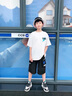 G.DUCKKIDS男童短袖套裝夏季2024新款薄款中大童童裝夏裝兒童帥氣休閑兩件套 【兩件套】-01白色 160 cm 曬單實(shí)拍圖