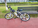麥希（Macce）山地自行車(chē)男變速越野單車(chē)公路賽車(chē)學(xué)生大人女成人通勤車(chē) 彩圈-旗艦版白藍六刀輪 26寸27速【建議身高160-180cm】 曬單實(shí)拍圖
