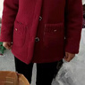 俞兆林（YUZHAOLIN）老年人衣服媽媽裝冬裝羊羔絨外套女中老年加絨加厚中款棉襖棉服 酒紅色 2XL 建議110-120斤 曬單實(shí)拍圖