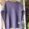 歌米拉（Gemila）V領(lǐng)針織衫女中長(cháng)款毛衣大碼遮屁股秋裝新款秋冬寬松外穿打底衫 紫色 L 【108斤-122斤】 曬單實(shí)拍圖