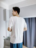 Calvin Klein內(nèi)衣【黑標(biāo)系列】夏季男士簡約刺繡ck舒適打底家居短袖T恤NB3632 100-月光白 M 曬單實(shí)拍圖