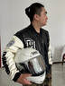 杜漢（DUHAN）摩托車(chē)騎行服賽車(chē)服棒球夾克休閑防摔機(jī)車(chē)服皮衣男女通勤騎士服 黑白刺繡 XL 曬單實(shí)拍圖