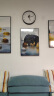 摩琥客厅装饰画现代简约北欧风格沙发背景墙风景挂画大气抽象四联壁画 闪光少女15949(含挂钟) 艺术晶瓷小组合-黑框 实拍图