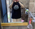 POUMt恤男夏季潮牌休閑百搭短袖男女港風(fēng)半恤ins情侶裝圓領(lǐng)動(dòng)漫體t恤 005黑色 XL (推薦140斤-160斤) 曬單實(shí)拍圖