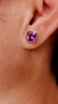 Lescreation莉薩珠寶4.25克拉天然紫水晶耳釘18K玫瑰金紫晶耳飾彩色寶石 18K玫瑰金紫晶耳釘 曬單實(shí)拍圖