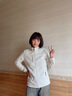 西域駱駝（VANCAMEL）抓絨衣男女加厚保暖搖粒絨內(nèi)膽開衫柔軟舒適立領(lǐng)上衣休閑衛(wèi)衣外套 YR669米白-女 L 曬單實拍圖