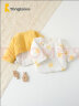 童泰秋冬0-3个月新生儿婴儿宝宝棉衣居家夹棉半背衣2件装 黄色 59cm 实拍图