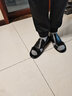 維納仕真牛皮涼鞋男夏季透氣沙灘鞋輕便防滑耐磨休閑鞋露趾男士兩用拖鞋子頭層牛皮軟底防滑透氣防臭軟皮涼鞋 黑色 默認(rèn)45 曬單實拍圖