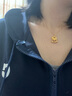 中國黃金（CHINA GOLD）黃金吊墜女福字金鎖項(xiàng)鏈足金鎖包平安鎖送女朋友送老婆生日禮物 足金平安鎖_約0.86g+送金色銀鏈 曬單實(shí)拍圖