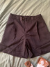 MUJI女式 萊賽爾纖維 短褲 褲子 休閑褲女士 夏天 女裝 BEC11C3S 深灰色 M 曬單實(shí)拍圖
