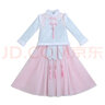 久愛(ài)久漢服女童秋冬季加絨加厚古風(fēng)連衣裙兒童拜年服小女孩中國風(fēng)套裝 藍粉色-加絨加厚套裝 160 (建議身高145-155cm) 曬單實(shí)拍圖