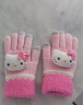 凯蒂猫儿童手套冬针织保暖全指女童学生可爱小孩幼儿宝宝毛线五指 D17023粉色 均码/适合5-10岁 实拍图