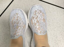 斯凱奇（Skechers）女鞋一腳蹬氣質(zhì)鏤空蕾絲時尚休閑漁夫鞋 LTGY/淺灰色 38 曬單實(shí)拍圖