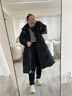 獨(dú)束【三色可選】大碼女裝白鴨絨羽絨服女冬新款胖mm收腰顯瘦外套 氣質(zhì)黑 L 曬單實(shí)拍圖