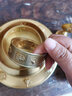 藝巔吉彩藏式銅曼扎盤擺件八吉祥雕花曼茶羅修盤曼達(dá)盤玄關(guān)茶室桌面擺飾 大號(hào)扎盤+托盤 曬單實(shí)拍圖