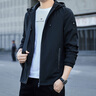 皮爾卡丹（pierre cardin）夾克男外套2022春季新款衣服男裝休閑百搭外衣連帽褂子韓版修身潮 1801黑色 XL 曬單實(shí)拍圖