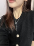 AIF毛衣鏈女幾何銀項鏈女士款秋冬衛衣鏈流蘇吊墜衣服高級感配飾掛件幾何流蘇鈦鋼毛衣鏈 曬單實(shí)拍圖