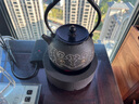 璽翰雅日本原裝進(jìn)口鑄鐵壺古錢砂鐵泡茶壺電陶爐煮茶壺日式燒水壺純手工家用高檔鐵壺茶道收藏送禮 象嵌饕餮紋鐵壺+巖肌電陶爐 1300ml 曬單實(shí)拍圖