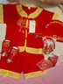 歐遙寶寶夏裝男童0-1-2-3周歲抓周服一周歲衣服唐裝百天生日兒童套裝6 紅色 夏款歲歲平安 (鞋帽襪鎖） 100 (適合18-24個(gè)月) 可發(fā)順豐 曬單實(shí)拍圖
