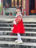 A 21 FUNB漢服女童冬季女寶蛇年拜年服新年童裝女連衣裙兒童過年喜慶唐裝 2217紅色+帶珠云肩 +紅色發(fā) 加絨 120 適合體重【35-40】斤 曬單實(shí)拍圖
