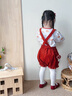 幼歌（YOUGE）寶寶背帶褲2024新款春季紅色復古燈芯絨可愛(ài)背帶短褲潮 漿果紅 90 cm 曬單實(shí)拍圖