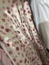 香影（xiangying）紅色碎花連衣裙女2025夏裝新款高腰大翻領(lǐng)泡泡袖茶歇裙子 暗紅 S 曬單實拍圖