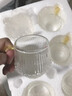 瓷牌茗茶具（cipaiming teaset）瓷牌茗 豎紋鉆石玻璃杯防燙把杯加厚茶杯水杯帶杯架 《半夏》小把杯6個 曬單實拍圖