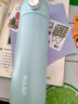 CTRLEND簡(jiǎn)約304不銹鋼保溫杯彈跳蓋男女清新水杯子學(xué)生小巧情侶飲用水杯 日慕白+貼紙 380ml 曬單實(shí)拍圖