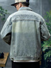 謙集（QIANJI）2024秋季復(fù)古牛仔外套男寬松潮牌帥氣工裝夾克春秋款男士牛仔衣 藍(lán)色 L(適合125-140斤) 曬單實(shí)拍圖