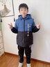 （三件套）卡瓦拉品牌童裝男童套裝中大兒童秋冬款加絨加厚保暖帥氣韓版運動(dòng)休閑小男女孩連帽馬甲外套長(cháng)褲子 SUP藍色三件套 150碼（建議身高140CM） 曬單實(shí)拍圖