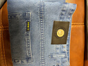 AEMAPE蘋(píng)果男裝純棉春夏薄款男士牛仔褲寬松中腰直筒中老年經(jīng)典全棉父親 【薄款】藍色 32  ( 2尺5) 曬單實(shí)拍圖