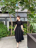 梵希蔓黑色法式優(yōu)雅超好看連衣裙女2025年春夏季裝百搭顯瘦小黑裙 M5685 黑色 M 曬單實(shí)拍圖